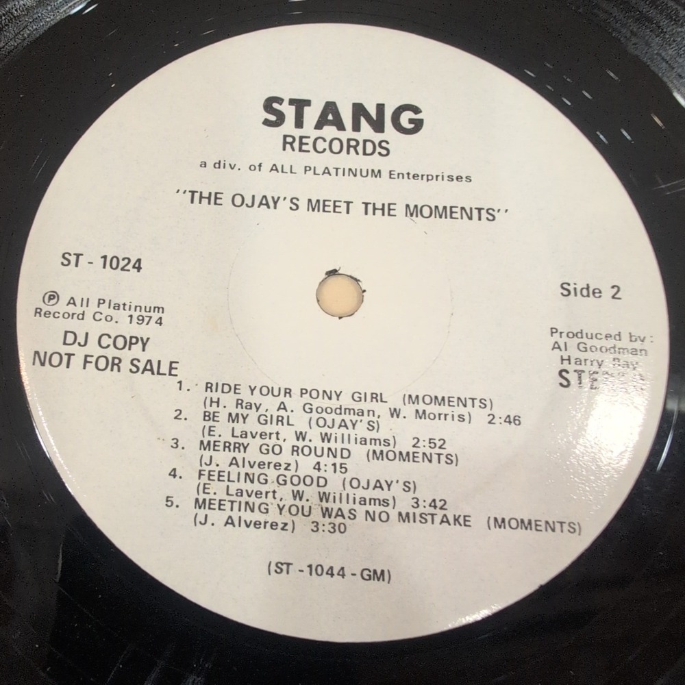 The O'Jays Meet The Moments LP Stang ST-1024 DJ Copy Promo White Label 1974 - Picture 6 of 6